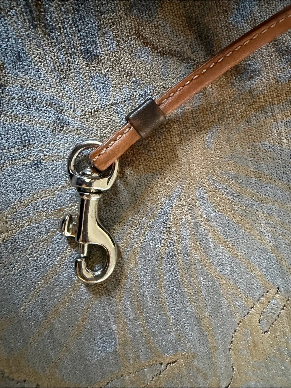 Coach Denim and Tan Leather Wristlet